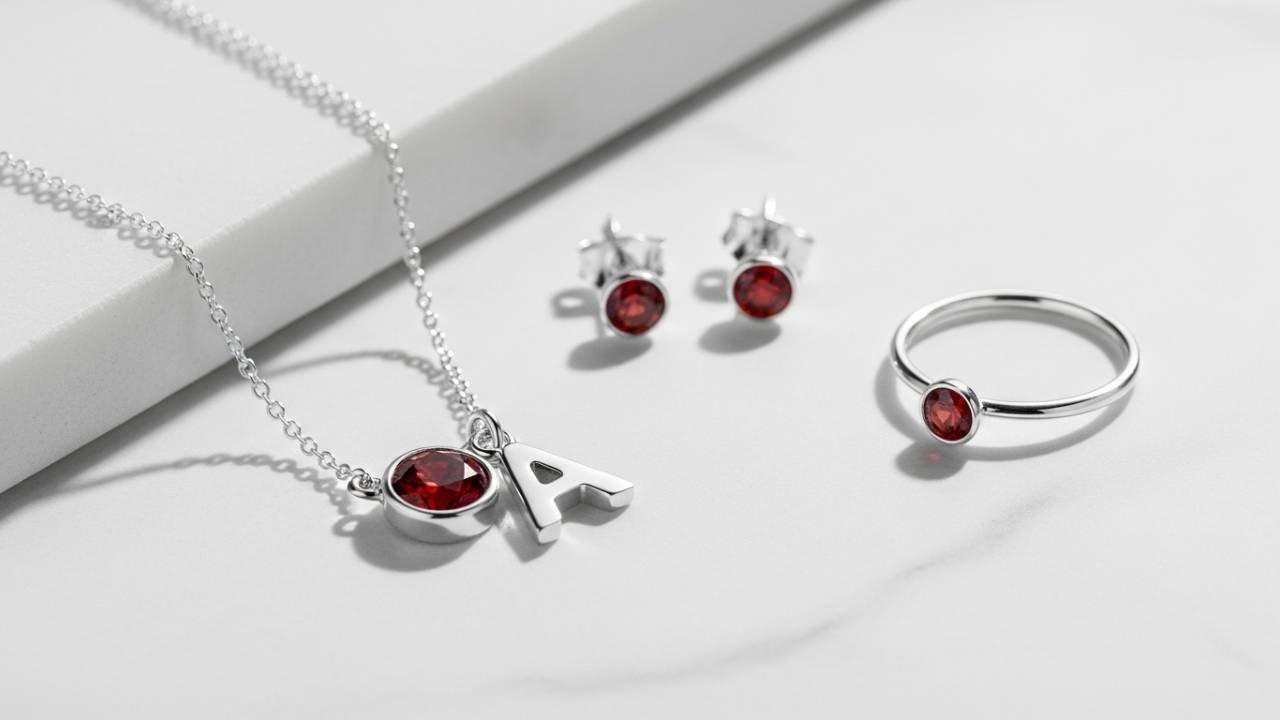 Minimalist Birthstone and Initial Jewelry