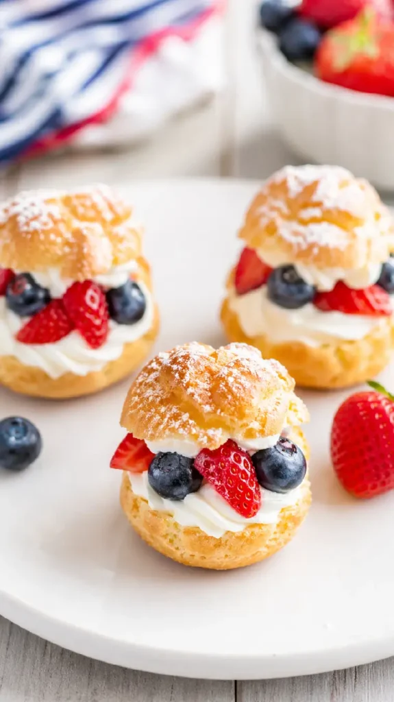 Berry Cream Puff Bites