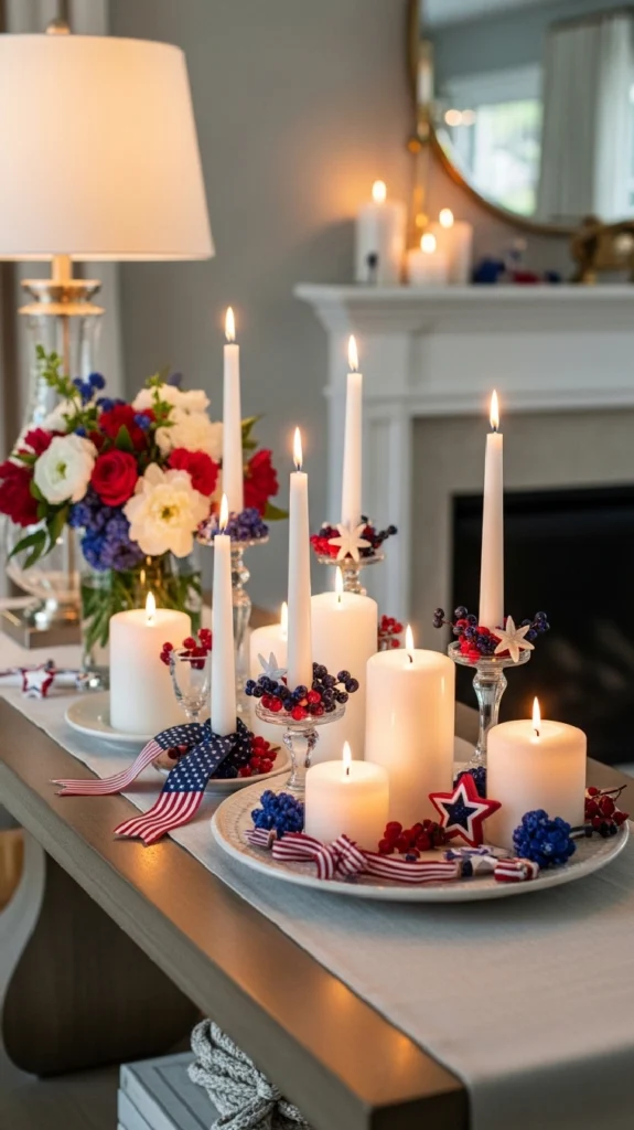 Create a Candle Grouping in Patriotic Colors