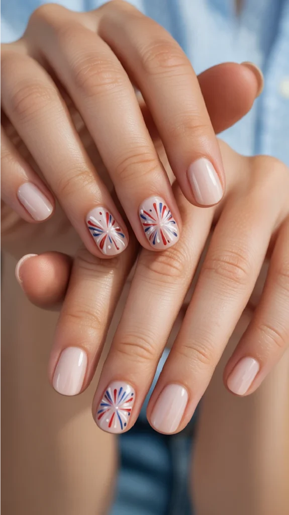 Firework Burst Accent Nails