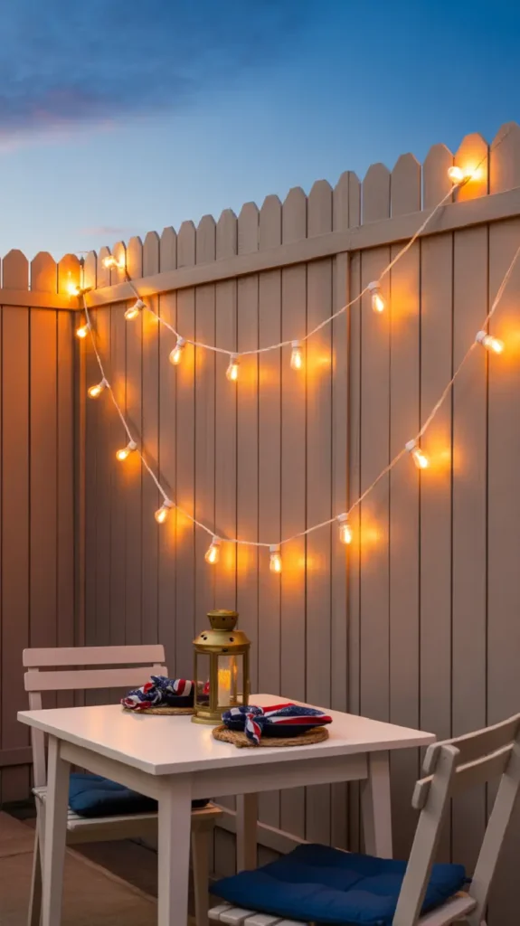 Hang String Lights for Instant Evening Magic