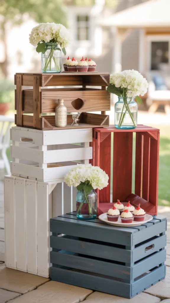 Painted Wooden Crate Displays