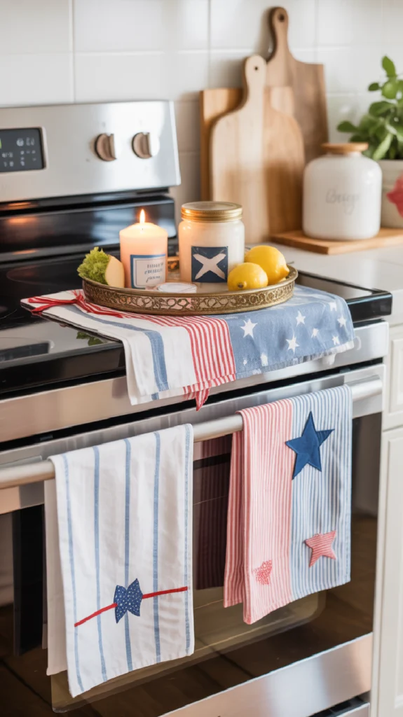 Refresh the Kitchen with Festive Towels and Trays
